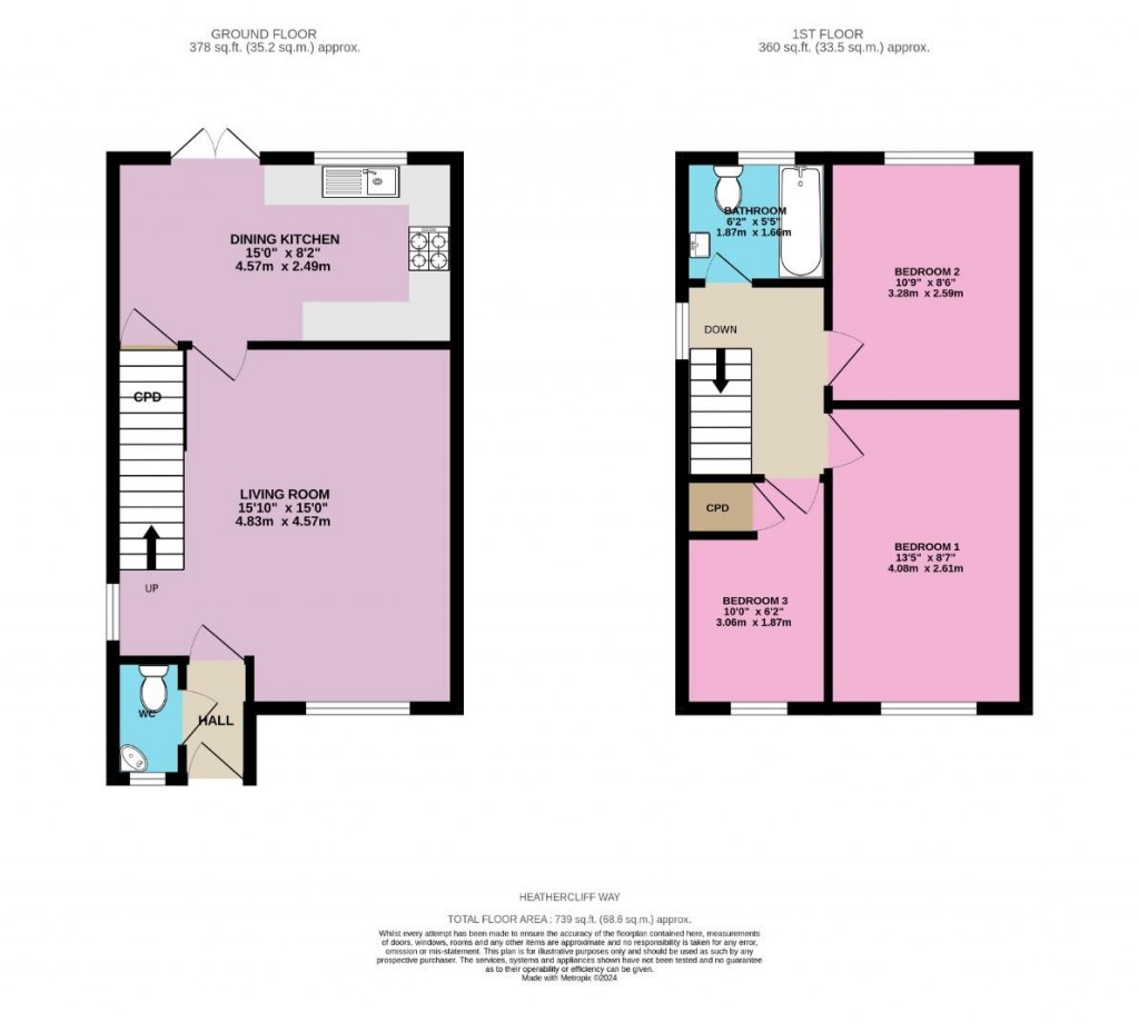 Floorplans For Heathercliff Way, Penistone