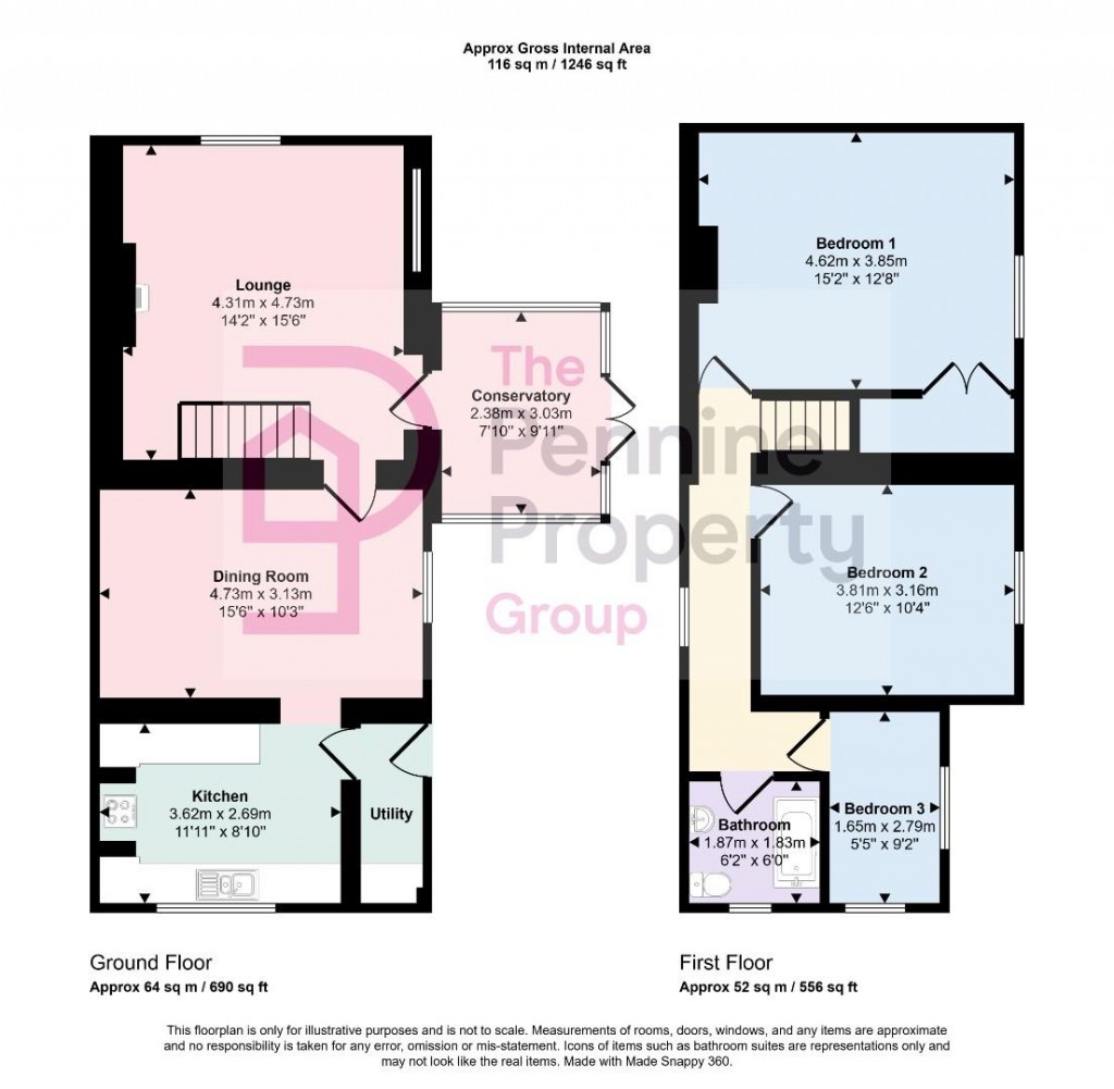 Floorplans For Valley House, Thurgoland Bank, Thurgoland