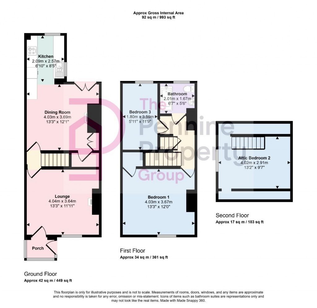 Floorplans For Grove Road, Deepcar, Sheffield